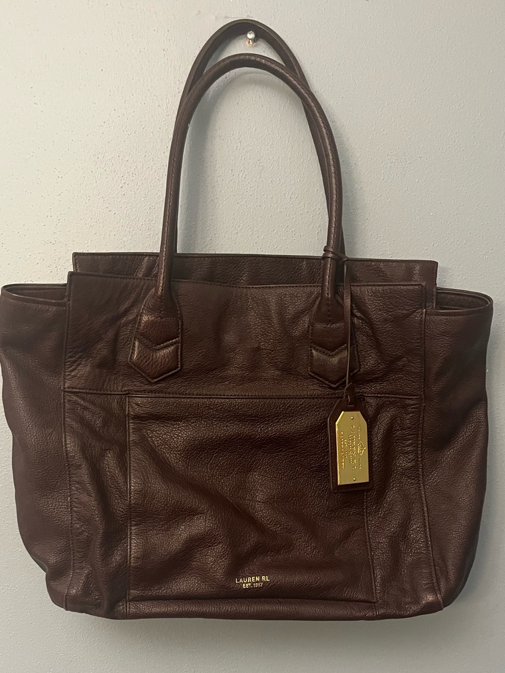 Lauren Ralph Lauren Pebbled Leather Tote